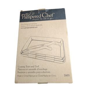 Pampered Chef Coating Breading Nesting Trays And Tongs